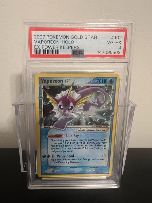 Vaporeon  Gold Star 102/108 Power Keepers Holo - PSA 4