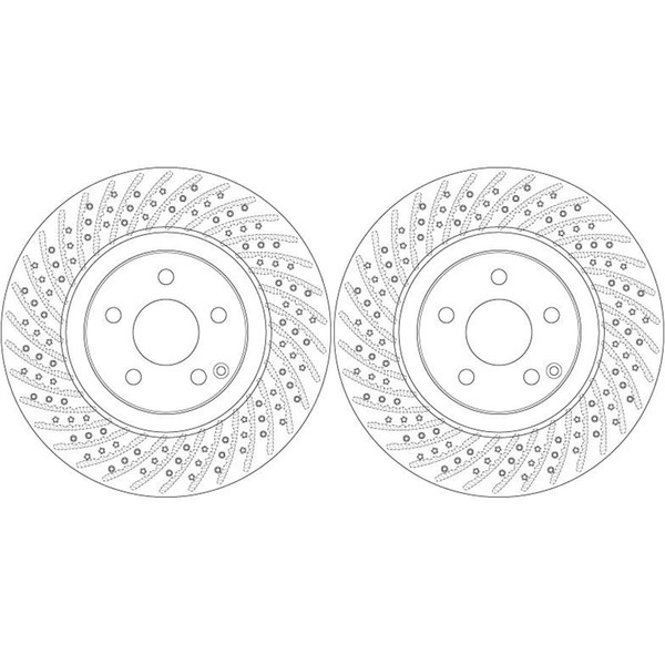 2X Trw Bremsscheiben 330Mm BelÜFtet Gelocht Vorne Passend FÜR MERCEDES-BENZ-image