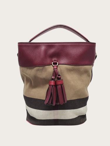Burberry House Check Ashby Susanna Tassel Bucket Bag 153748226