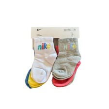 Nike Toddler Ankle Socks 3-Pack   12-24M   Lightweight   Multicolor   New