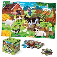 Jumbo Floor Puzzle for Kids,s Jigsaw Large Puzzles,48 Piece Barn Farm Animal
