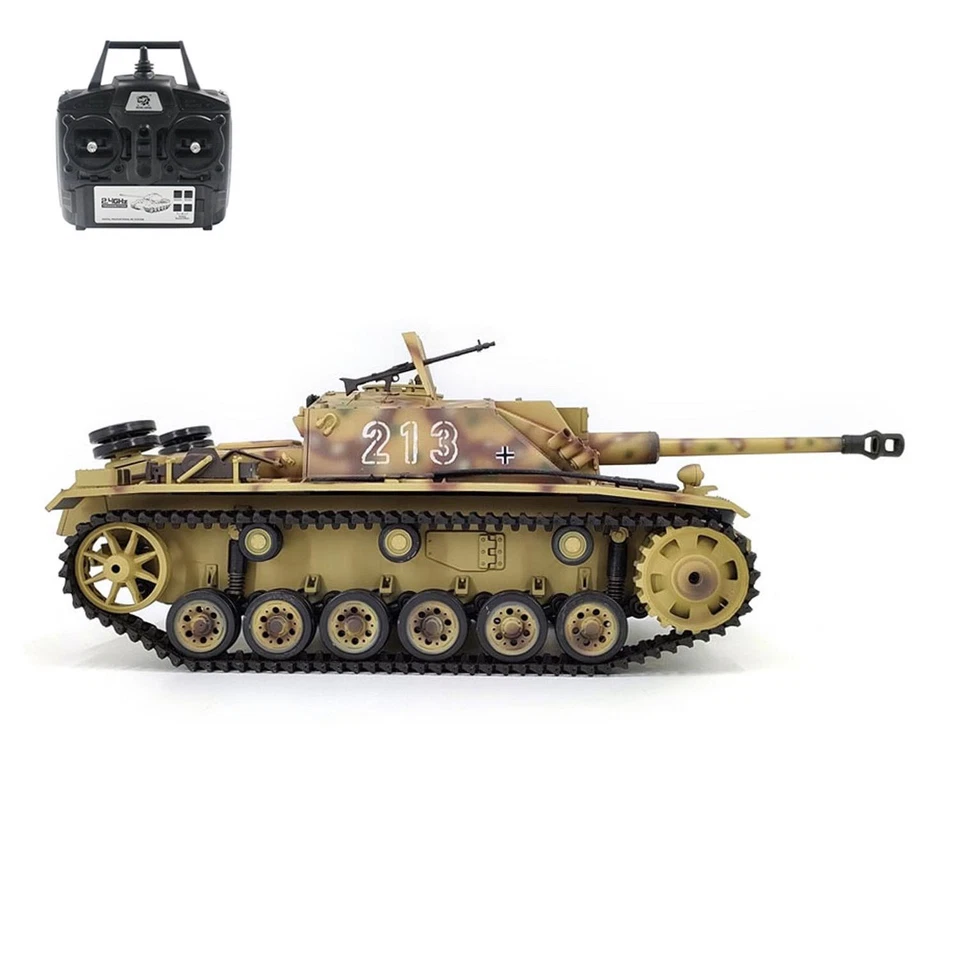2.4G Henglong 1/16 7.0 RTR RC Tank German Stug III 3868 BB IR Battery Smoke - Image 3 of 4