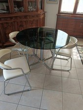 tavolo rotondo in vetro Anni 70
