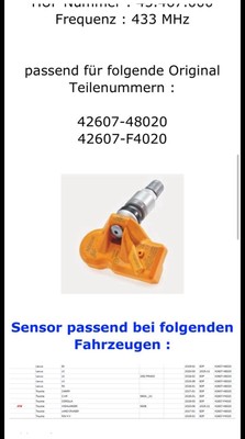 Originaler HUF RDKS Reifendrucksensor   RDE049V21 | Gebraucht | Toyota