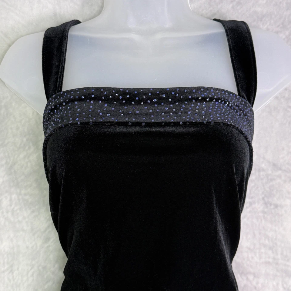 Vtg Y2K 90s Onyx Nite Velvet Dress Sz 16 sparkle whimsigoth witchy dark romance - Image 3 of 4