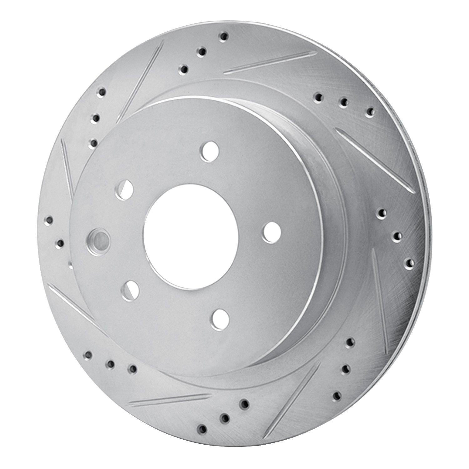 Dynamic Friction 631-67088L DFC Brake Rotor - Drilled and Slotted - Silver