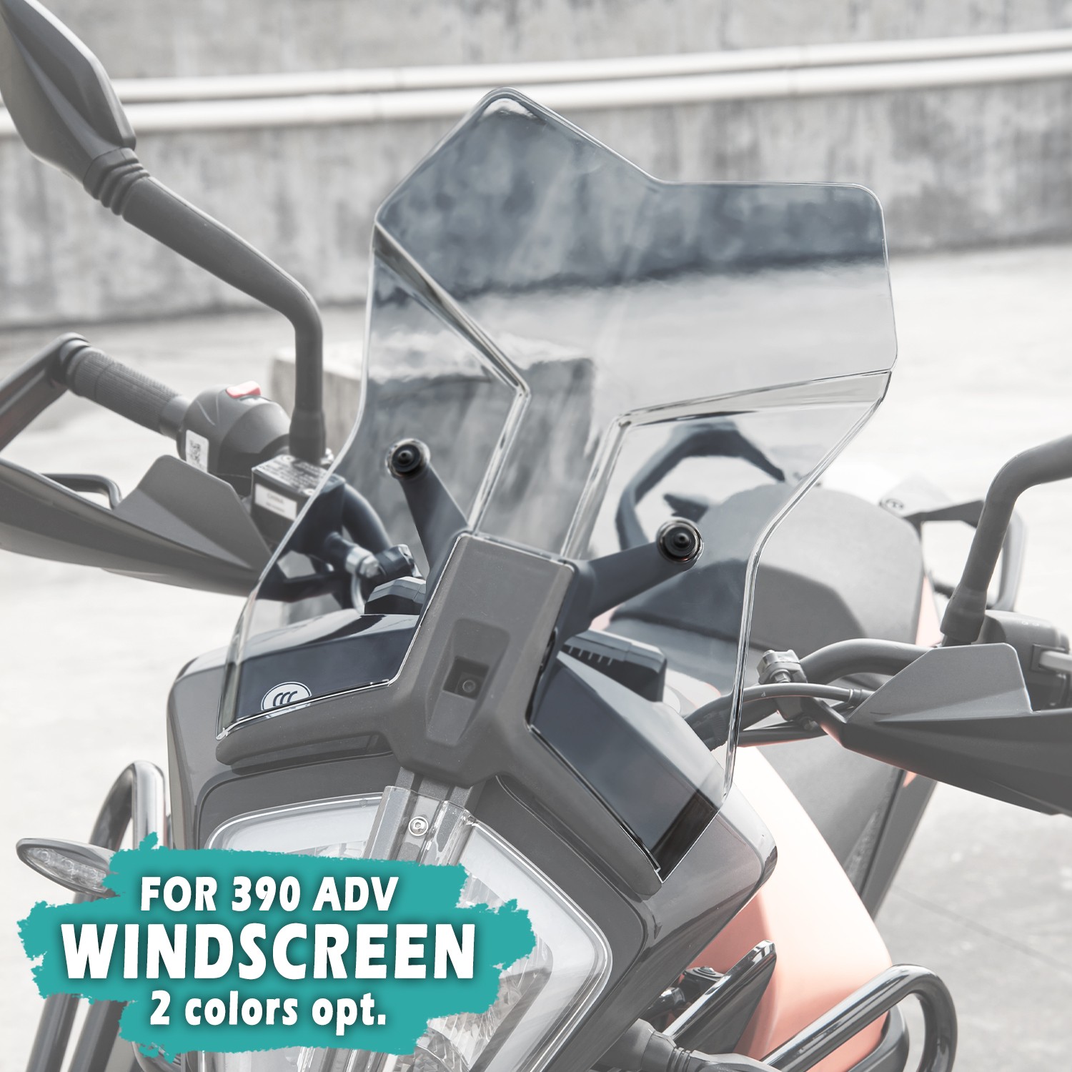 WOLFLINE Motorcycle Clear Front Windscreen For KTM 390 Adventure 2019-2023