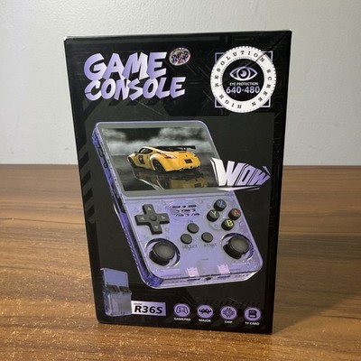 R36S Open Source Handheld Game Console USB-C White Clear Region Free