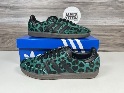 **Adidas SAMBA OG 'Leopard' Screaming Green Black (HQ9374) Women's Authentic