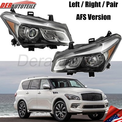 For 2014-2017 Infiniti QX80 LED Headlights Adaptive Right Left Headlamps W/AFS
