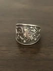 Vintage Sterling Silver Native American Spirit Animal Paint Blotch Ring Size 9
