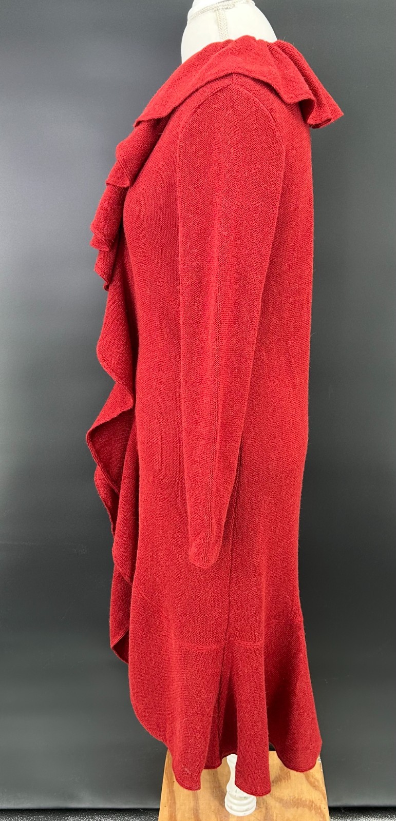 Beyond Threads Alpaca Wool Open Front Ruffle Dust… - image 8