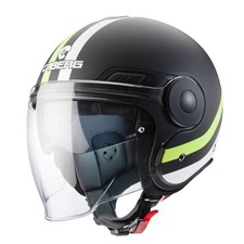 Casco Moto Caberg Uptown Chrono Open Face Nero Opaco/Giallo Fluo