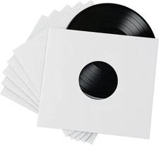 200 - Pack White Paper Vinyl 45 RPM Record Inner Sleeves 7-Inch LP Album