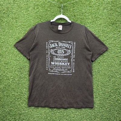 Vintage 80s Paper Thin Shirt Mens Large Jack Daniels Tennessee Whiskey Graphic