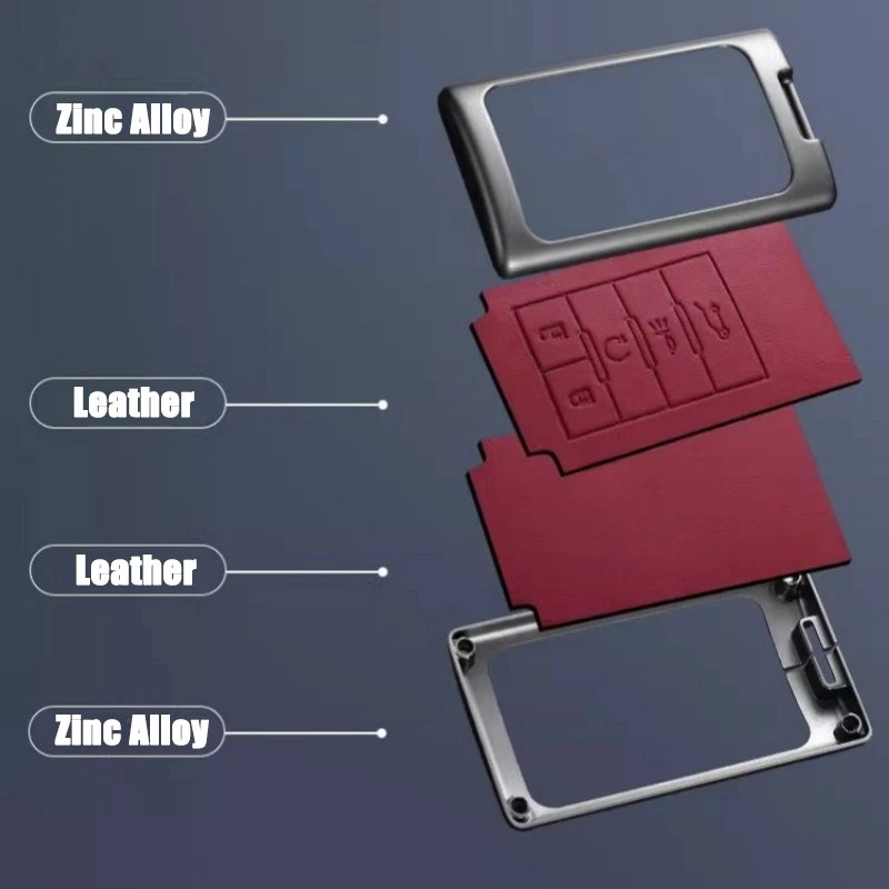 Funda para llave de coche de cuero de aleación de zinc para Cadillac STS ATS XTS DTS CT6 CT5 BLS Foto 3 de 4