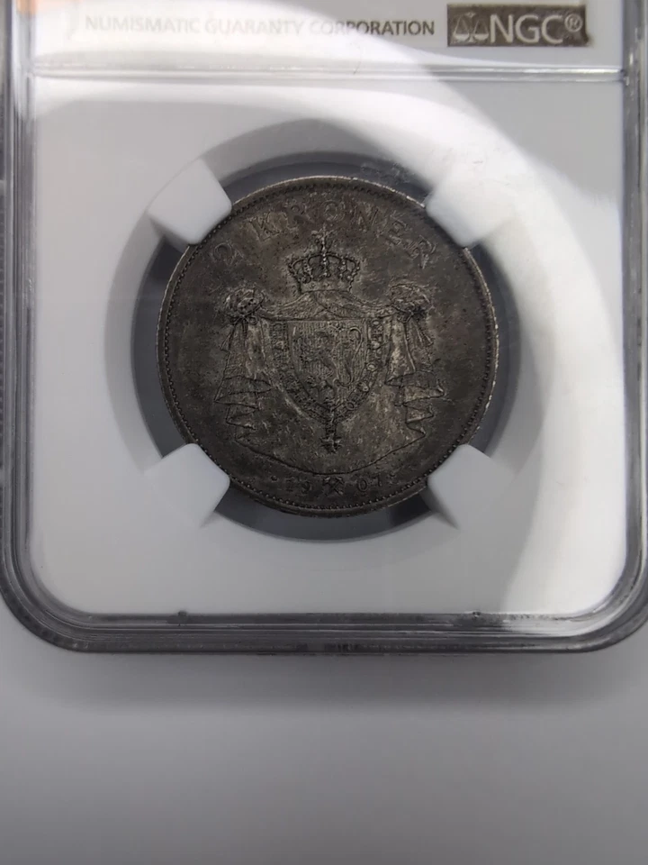 1907 Norway 2 Kroner Independence Silver Coin NGC MS62 Haakon VII Co - Image 2 of 4