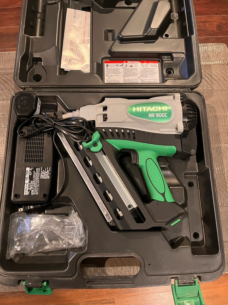 Nail gun Hitachi NR 90GC Gas Strip Nailer Cordless 3-1/2 in