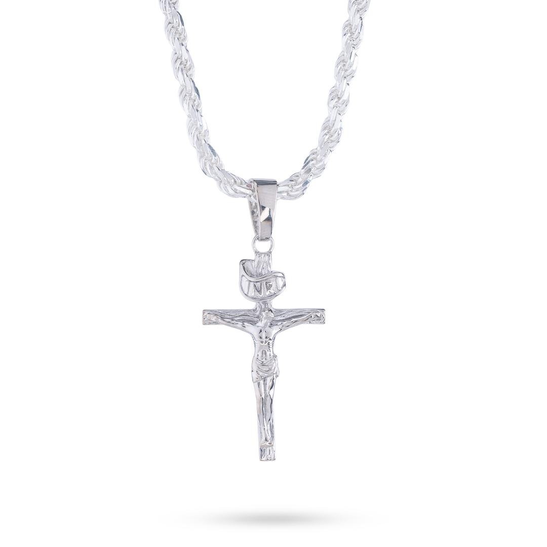 Real Solid 925 Sterling Silver Mens Cross Jesus Piece Crucifix Pendant ...
