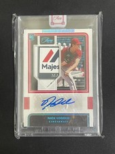 Nick Lodolo 2022 Panini Three and Two Laundry Tag RC Patch Auto Platinum Blue 