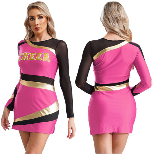 Damen Adult Cheer Kostüme Cheerleading Uniform Kleider Halloween Karneval Party - Bild 45 von 76