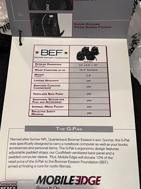 Mochila para portátil Mobile Edge G-PAK BEFGP4 15,4" amarillo carbón Foto 3 de 4