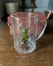 Small Glass Tankard With Dancing Scotsman In Green Kilt