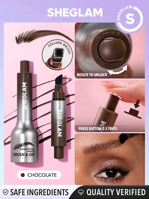 SHEGLAM Brow-Fection Angled Brush & Dip-Chocolate Hair-Like Striche Liquid 