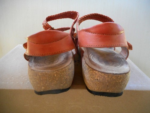 Taos 6.5 / 37 Trulie Burnt Orange Women's Woven Leather Braid Wedge Sandals $160 - Picture 7 of 11