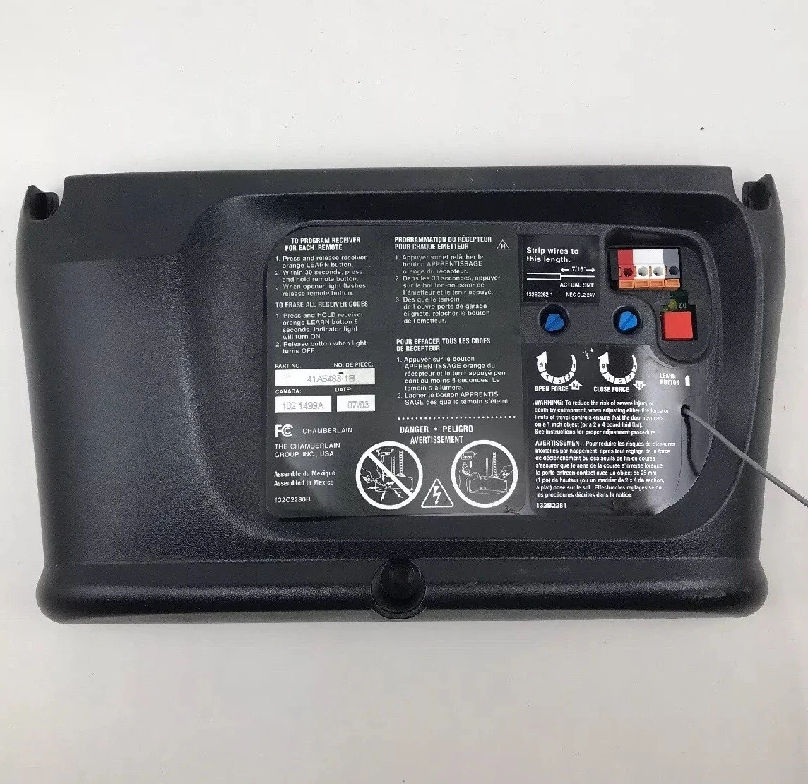 Chamberlain Liftmaster 41A5483-1B Garage Door Receiver Logic Board