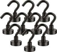 Magnet Haken, 10 StüCk Magnethaken Extra Stark, Schwarz Neodym Magnethaken, Dhl