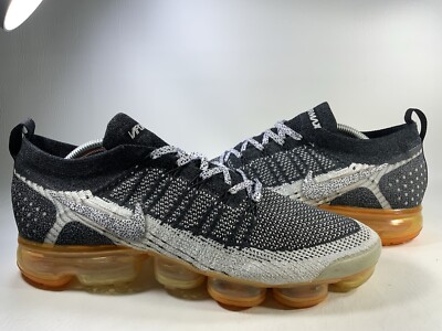 Nike Air Vapormax Flyknit 2 Safari Black White Orange Men Size 11