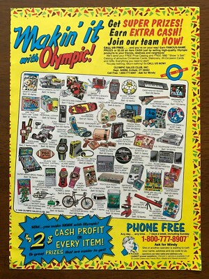 1990 Olympic Sales Club Prizes Vintage Print Ad/Poster 90s NES TMNT Gameboy 
