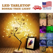 LED Tabletop Bonsai DIY Fairy USB Artificial Lights Tree Lamp Night Light Touch