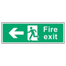 Fire Exit Left Sign or Sticker | EMER0003