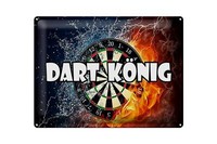 Blechschild Spruch 40X30 Cm Darts Dart KöNig Metall Deko Schild