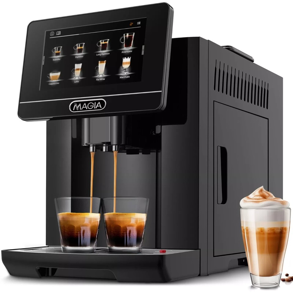 Fully Automatic Espresso Machine W Grinder 19 Customizable Coffee
