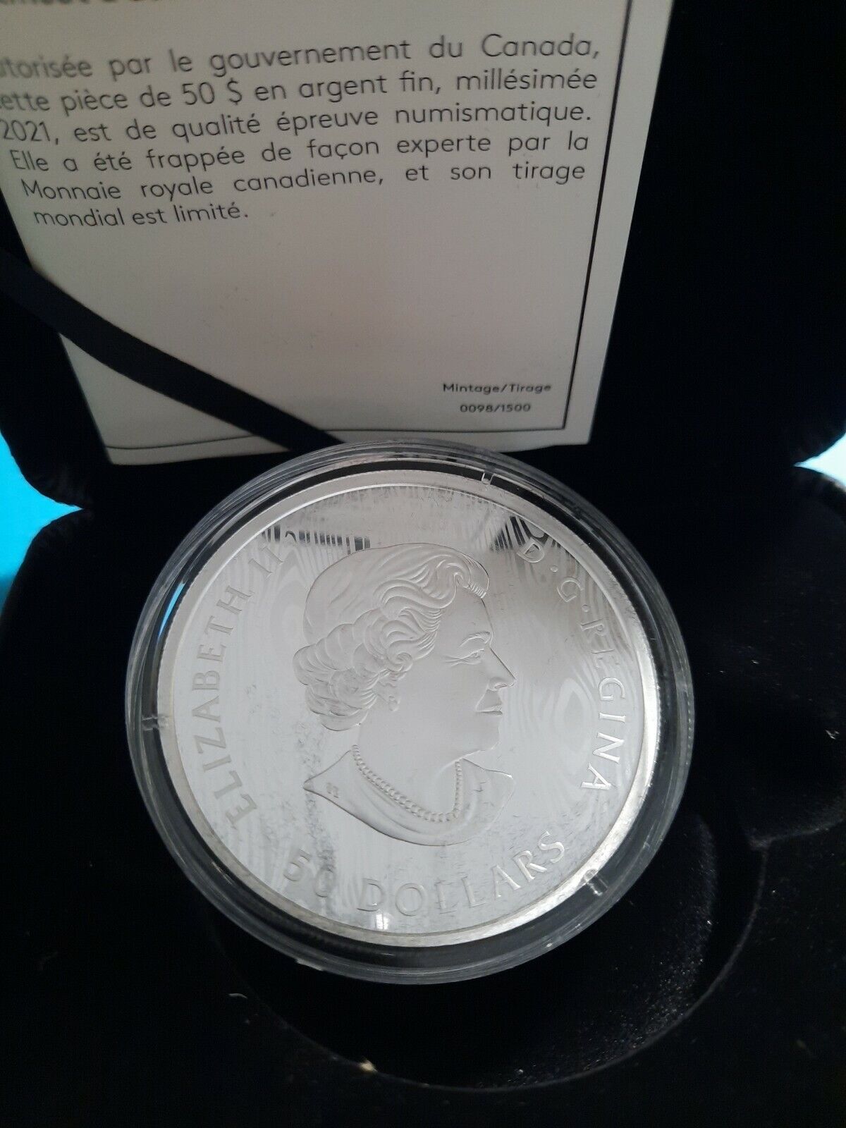2021 🇨🇦 Canada $50 Fine Silver Multilayered Cougar Coin 