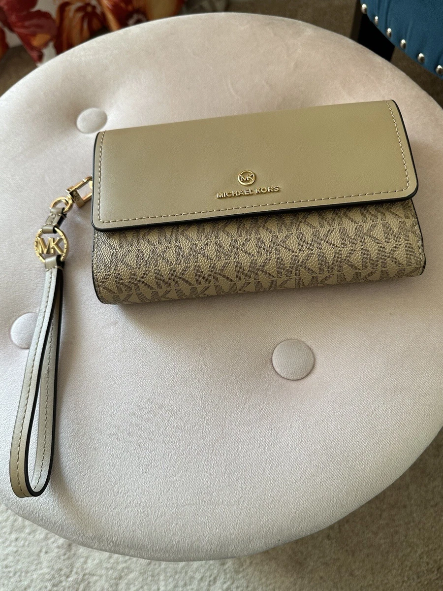 MICHAEL MICHAEL KORS Logo Jet Set Charm Flap Wristlet | eBay