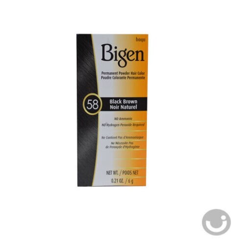 1PK BIGEN PERMANENT POWDER HAIR COLOR #58 BLACK BROWN