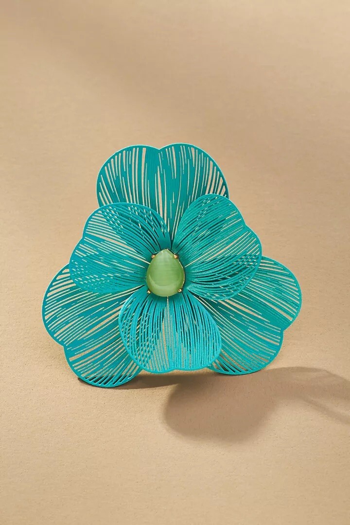 NWT Anthropologie Wire Floral Earrings Turquoise SRP $38 | eBay display picture 3