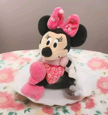 Disney Baby Minnie Mouse 8.5" Plush Stuffed Animal Toy Mini Rattle Baby Toy