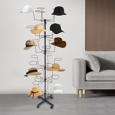 6-Tier Hats Display Rack Rotating Retail Hat Rack Stand Adjustable Hat Headwear