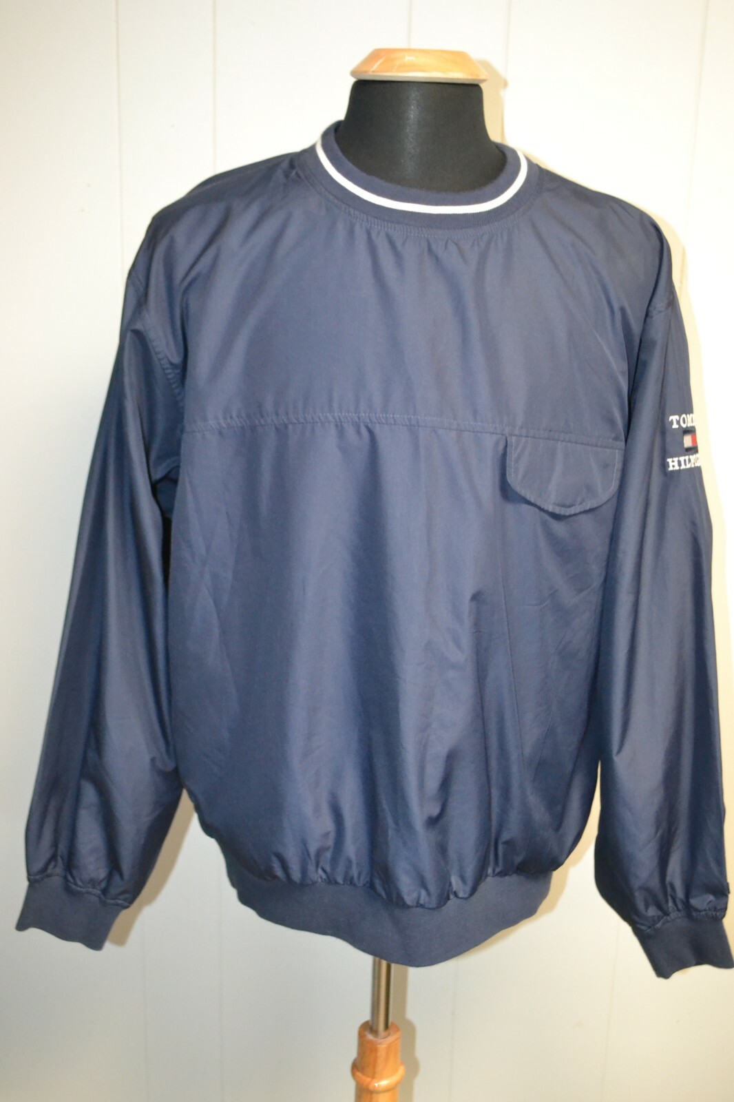 Vintage 90's Tommy Hilfiger Men's Navy Blue Pullover Golf Windbreaker Sz L