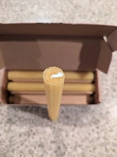 6 Set 1" x 8" Pure Natural Handmade Beeswax Honeycomb Hand Rolled Taper Candles