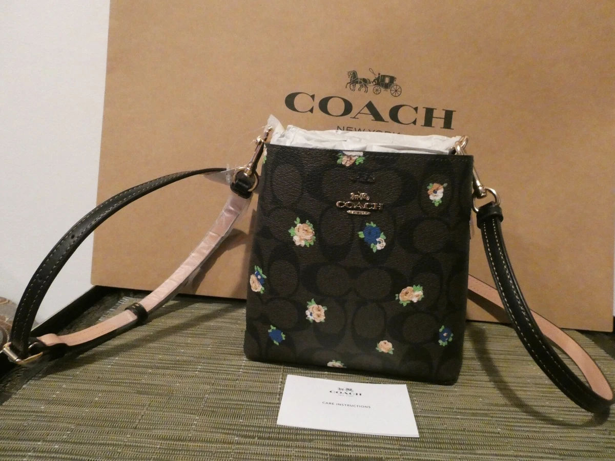 Coach Mini Town Bucket Bag In Signature Canvas With Vintage Mini Rose Print