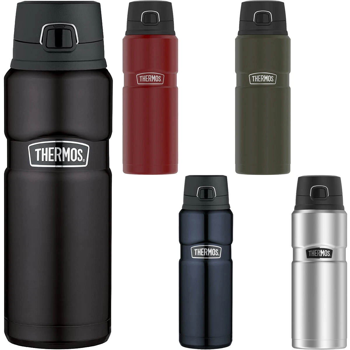 Thermos Stainless King 24 Ounce Drink Bottle, Matte Black