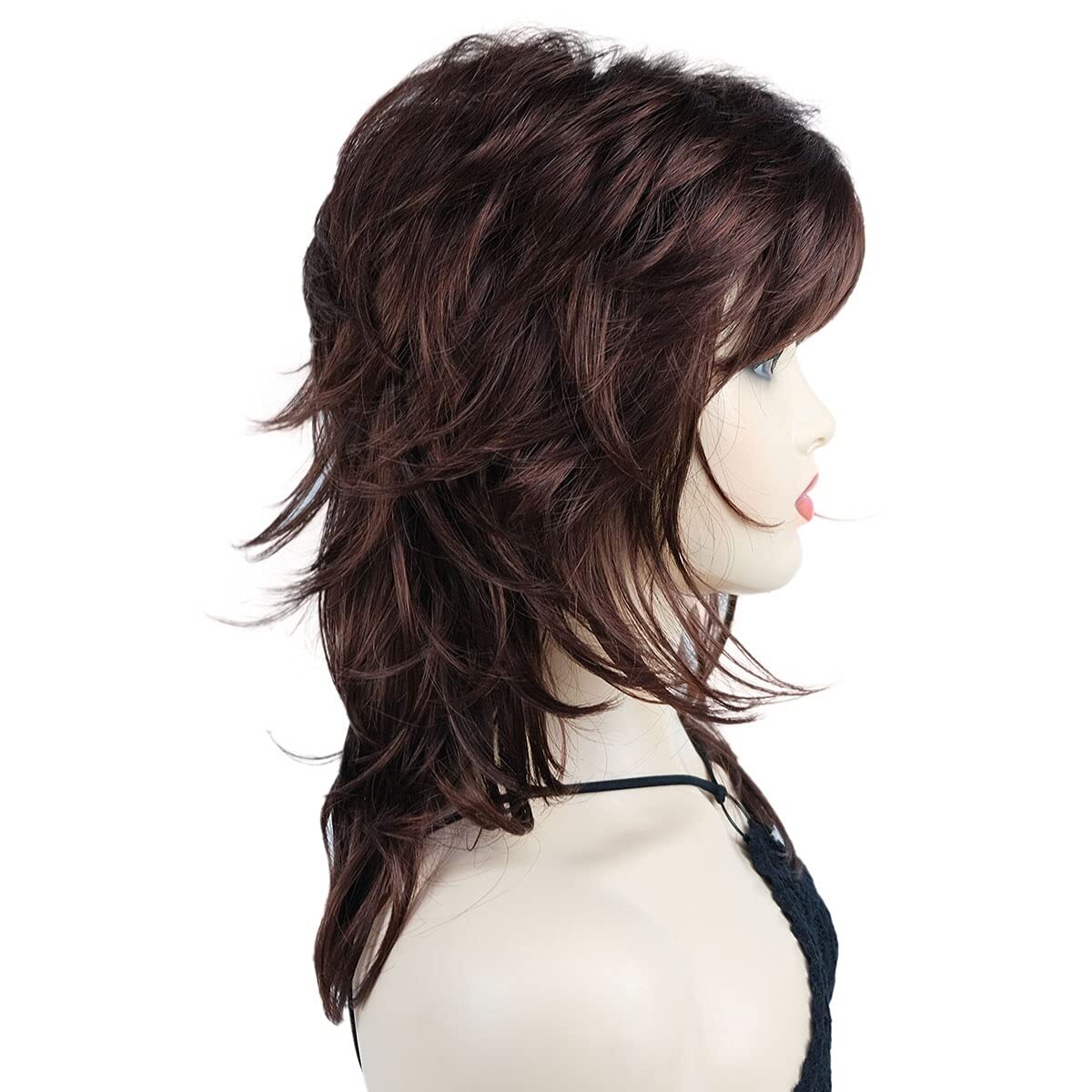Shaggy Layered Wig with Bangs, Shoulder Length Natural Straight Shags, Soft 52 Latest Shag Haircuts Based On Your Face Outline main image 2