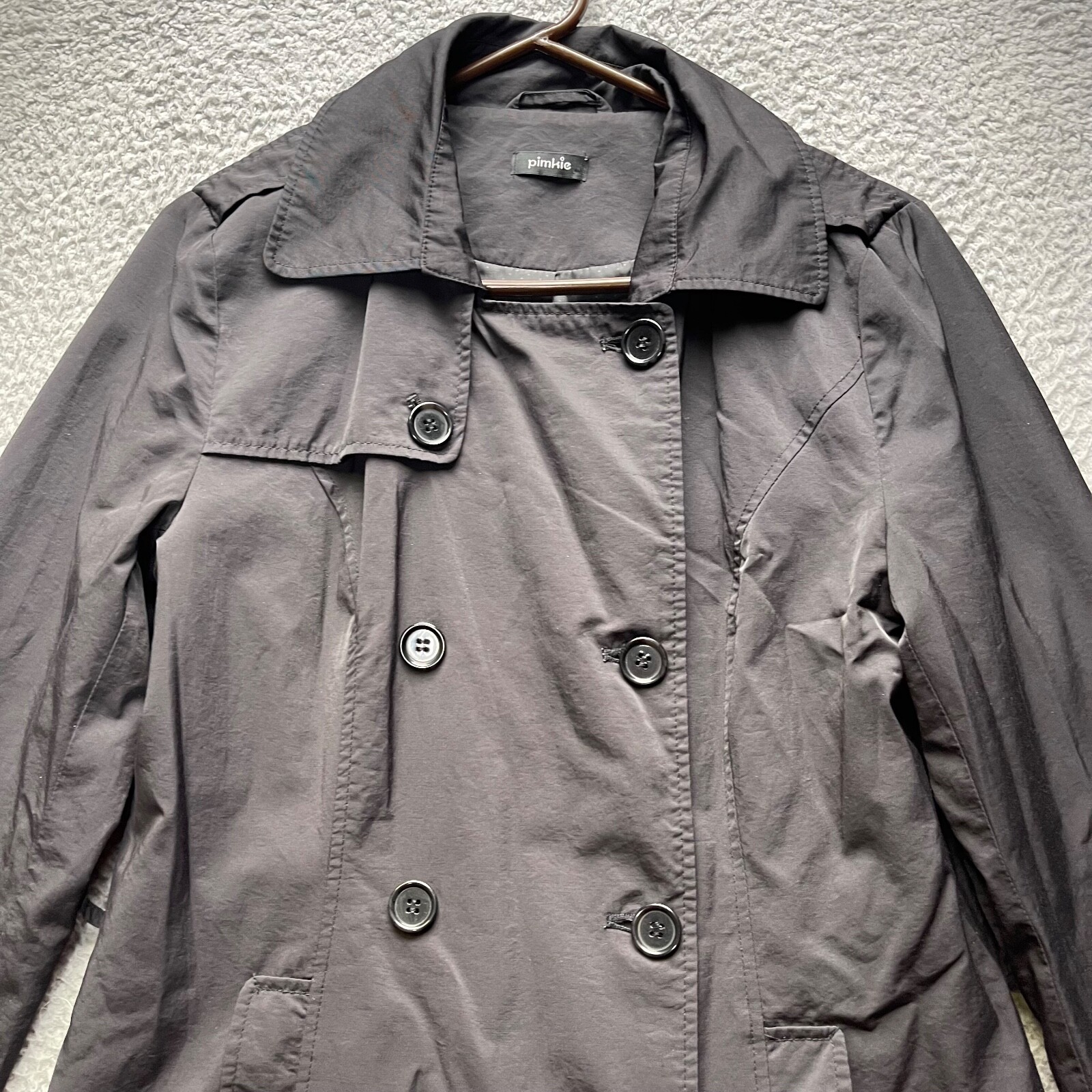Pimkie Jacket Coat Womens Size 12 Black Button Front Long Sleeve image 6