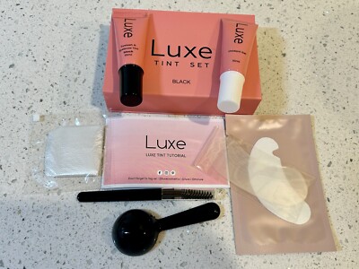 LUXE Cosmetics Tint Set Eyelash Lashes Eyebrows Brows Kit - NEW -  BLACK